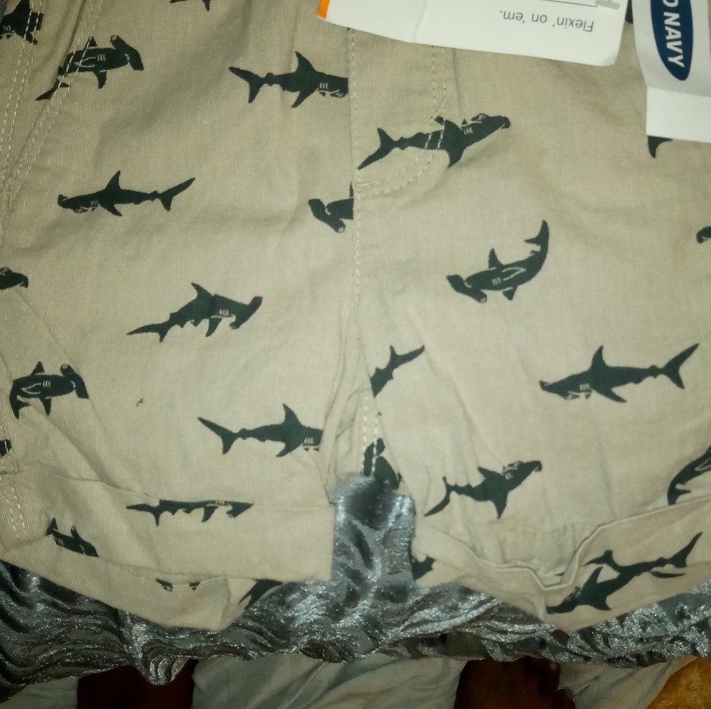 Kids tie waist knee shorts